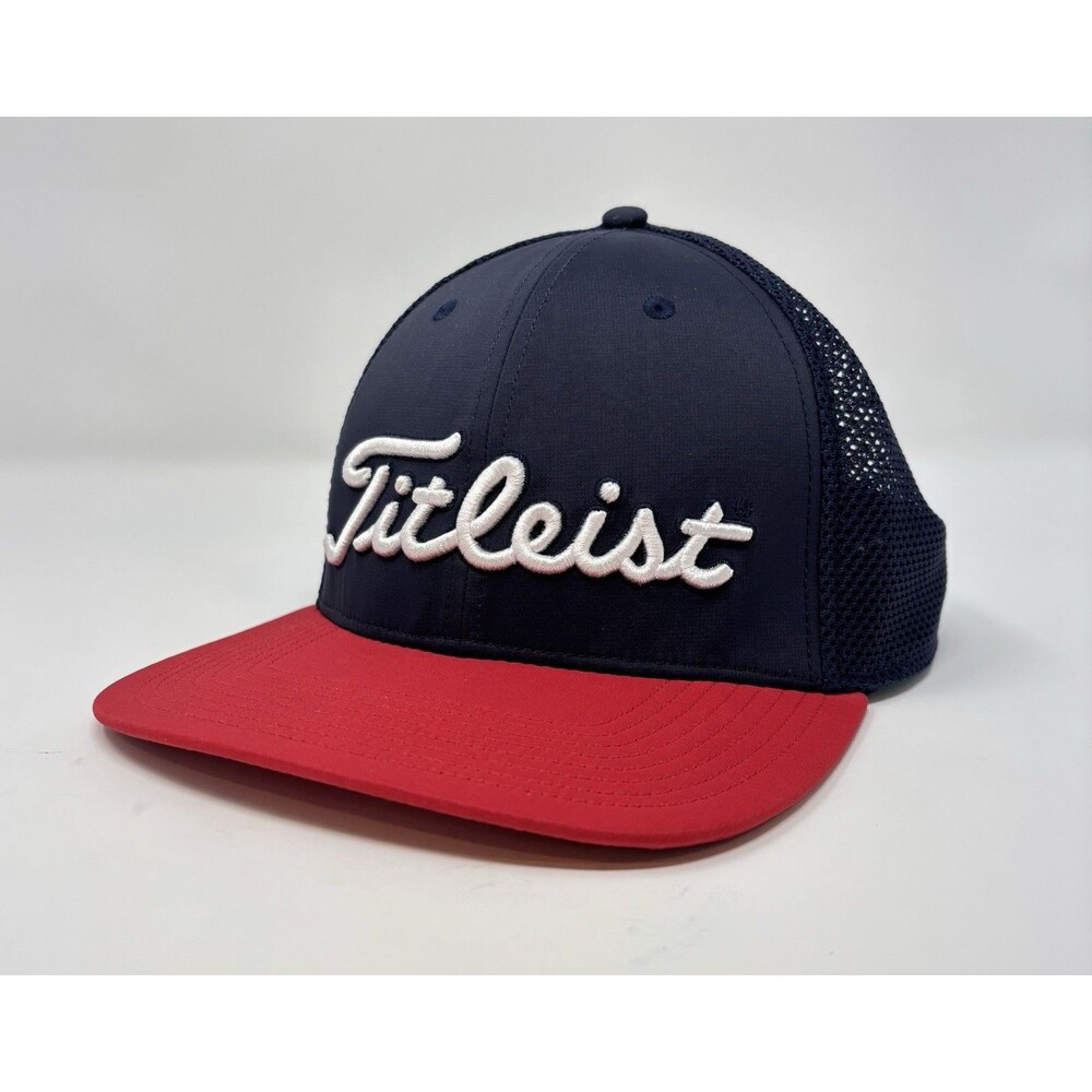 Titleist USA Patriotic Snapback Golf Hat Navy Red Mesh American Flag Cap